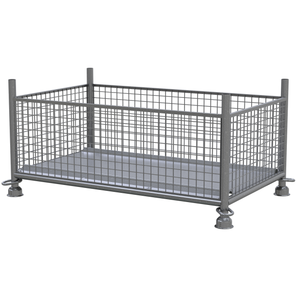 Mesh box pallet | 1,50m x 0,87m x 0,60m | galvanized | with closed hook